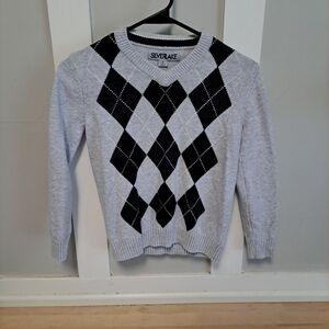 Silverlake Youth Argyle Sweater Gray/Black Size Small